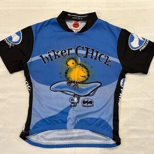 World Jerseys Blue Biker Chick Cycling Top